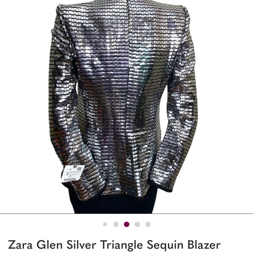 Zara Metallic Silver Blazer - Picture 3 of 14